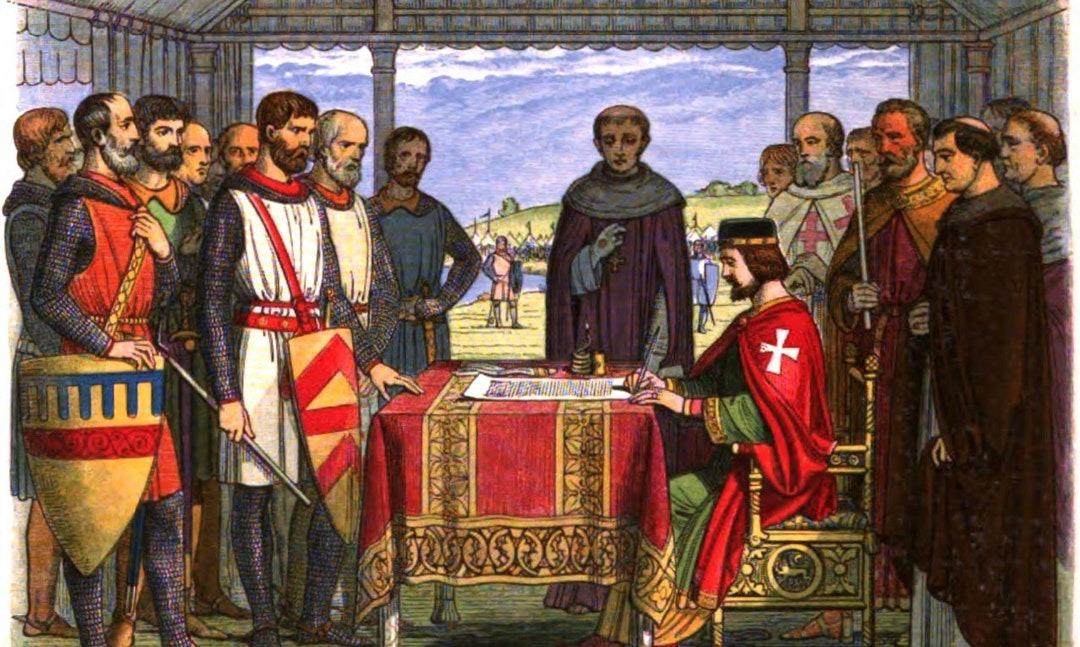 King John signing the Magna Carta in 1215